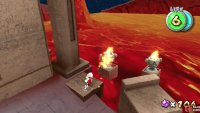 Lighting all the torches in an area will grant you access to the next area
