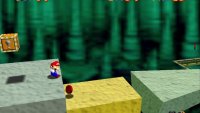 Drop down at the moving platform to get the fourth coin