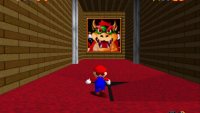 Before you reach the end of the hallway, a trap door will take you to Bowser’s stage