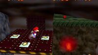 The fourth coin is on a platform in the corner