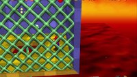 The third coin is in the corner of this cage area