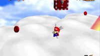 The last two coins are on the big cloud with all the poles