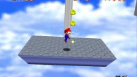 You can get some coins on the swinging platforms
