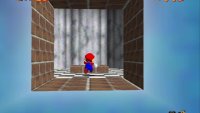 Jump through the large hole to find a smaller one to enter