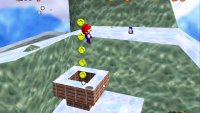 Jump into the chimney to arrive at the slide