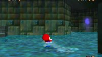 Go around the corner by the blue flame to find the wooden door you need