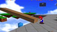 Knock over the wooden plank for easy access to the floating platforms