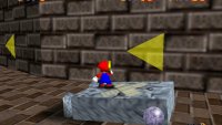 Jumping on a fallen Whomp’s back will spawn some coins