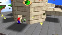 Punch the base of the tower here to reveal a hidden 1-Up