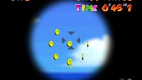 Aim for the center of the first ring to get three triggers