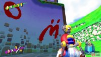 Clean the “M” graffiti to get Blue Coin #5