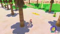 Spray the orange goop with Yoshi
