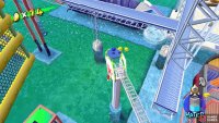 Blue Coin #15 can be found on top of this crane near the beginning