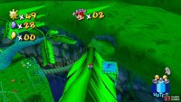 Blue Coin #6 is found on the leaves of the large palm tree near the bridge.