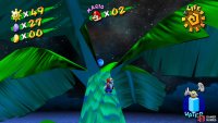Blue Coin #9 is found on top of the palm tree near the bath.