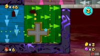 As you’re moving towards the pink section, jump down onto the bottom left side of the cross.