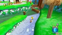 Use the water to slide down the path