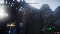 You’ll find the scheme stuck to the wooden post with a blade. Climb the post to access it.