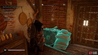 Inspect the packed bags within Birna’s house.
