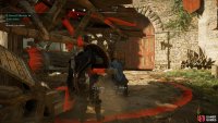 As you approach the gate with the battering ram, be sure to brace whenever you see a red circle.