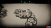 The location of the central mountain in Dokkerland, where the treasure chest can be found.