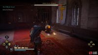 You can shoot the Champion’s weak point on his left shoulder to leave him vulnerable to a stun attack.