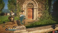 You’ll need the help of an ally to force open the door to the chapel.