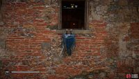 Once the net is gone, climb through the window to access the house.