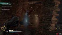 Destroy the barricade with Incendiary Powder Trap or a fire pot, then loot the skeleton for the deed.