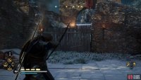 Continue to destroy any wooden barricades blocking the way out of the ruins.