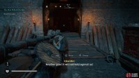 When the drawbridge is lowered after shooting the links, destroy the second gate in the same way you did the first.