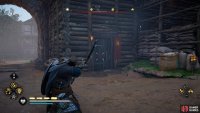 You can enter the dungeon through the wooden door just outside Ebels’ quarters.