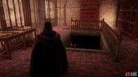 You can enter the crypts from inside the main abbey building.