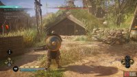 You’ll find Tewdwr in a building in the northwest of the camp.