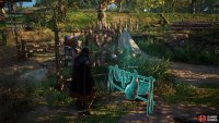 Examine the meat rack within the camp as evidence.
