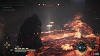 You’ll find the key in a pool of lava near the cage.
