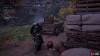 You can use a fire pot to destroy the barricade on the northern wall.