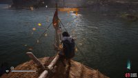 The flying paper will stop at the end of the docks, just above where your ship docks.
