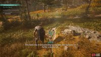 Follow the trail from the bear northwest to the farmer.