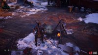 If health is low and you’d rather not use rations, look for a cauldron from which you can eat.