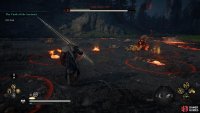 Stay out of the red circles to avoid the explosions from the lava blobs.