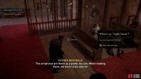 Interact with the pew to begin praying.