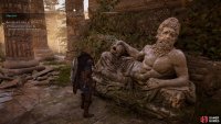 You’ll find the parchment on the above statue.  Interact with it to burn it.