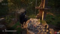 Jump off the rope wire as you approach the artifact.