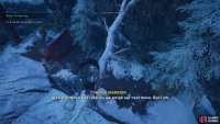 Approach the camp from above to plan your attack.