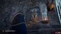 Climb through the hole next to the throne to enter the kitchen.