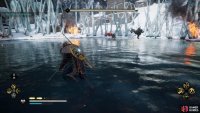 Avoid Loki’s projectiles by running either side of them, or dodging and rolling.