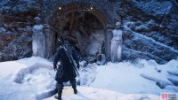 You’ll find the artifact in the rubble of an arch at the base of the tower.