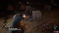 Destroy the boxes to reveal the entrance to the area beneath the house, where you’ll find the chest.