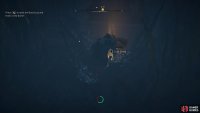 You’ll find the chest beyond the hole marked with the dead body.